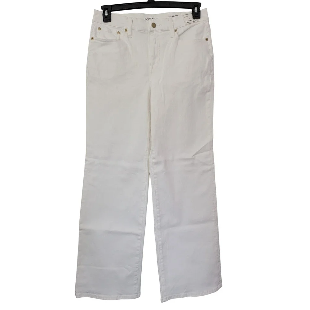 J. Crew Essential Straight White Jean in All Day Stretch Size 28 White NWT BX520